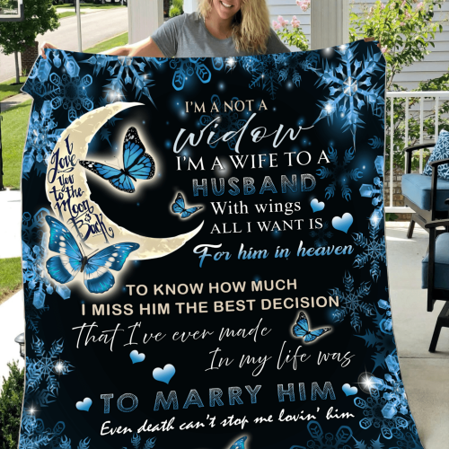 I’m Not A Widow I’m A Wife To A Husband With Wings Blanket Memorial Gifts