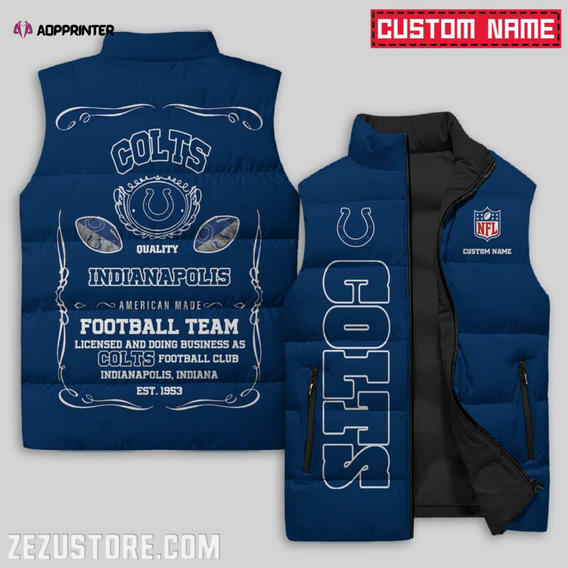 Indianapolis Colts NFL Sleeveless Puffer Jacket Custom For Fans Gifts