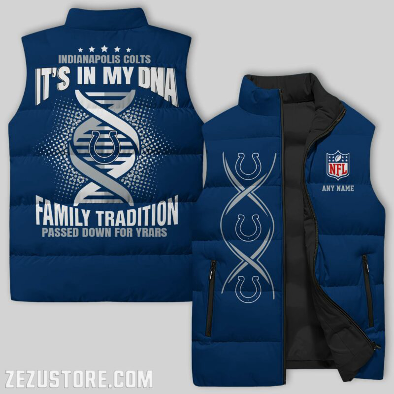 Indianapolis Colts NFL Sleeveless Puffer Jacket Custom For Fans Gifts