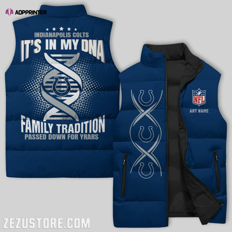 Indianapolis Colts NFL Sleeveless Puffer Jacket Custom For Fans Gifts