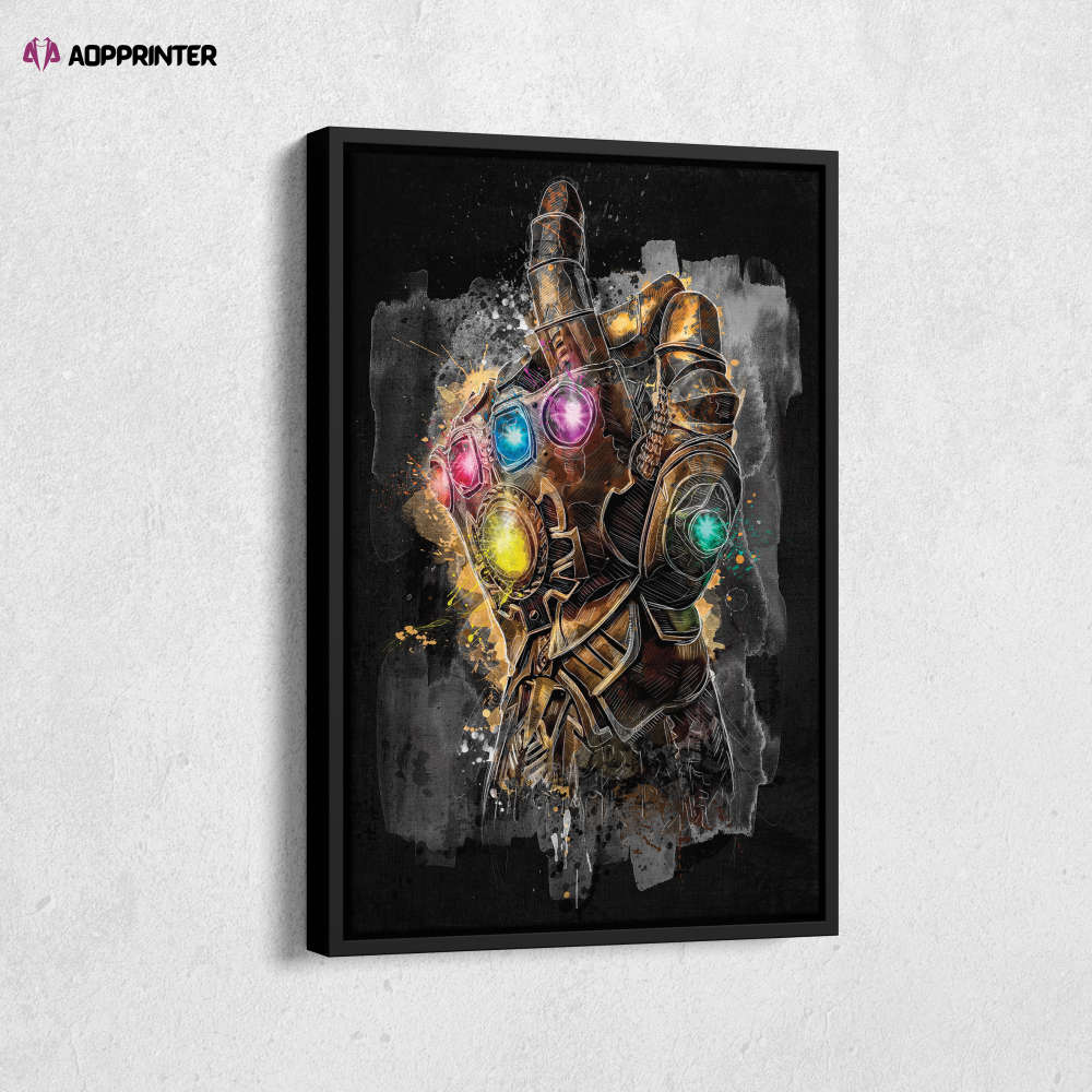 Infinity Gauntlet Poster Marvel Comics Art Canvas Wall Art Print Home Decor Framed Poster Gift for Kids