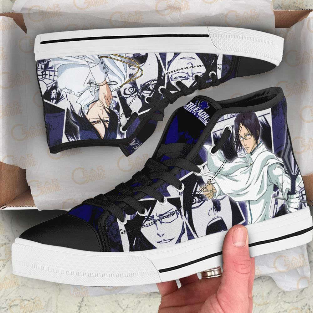 Ishida Uryu High Top Shoes Custom Bleach Anime For Fans