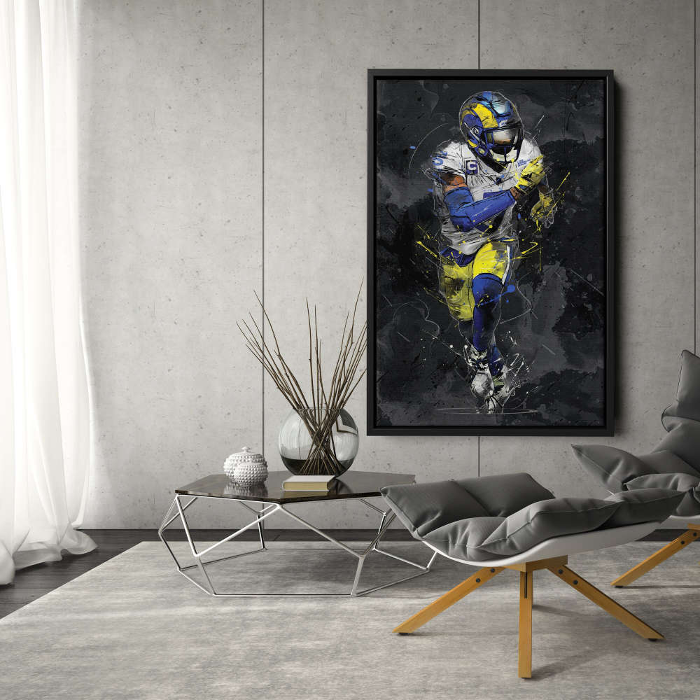 Jalen Ramsey Art Los Angeles Rams NFL Canvas Wall Art Home Decor Framed Poster Man Cave Gift