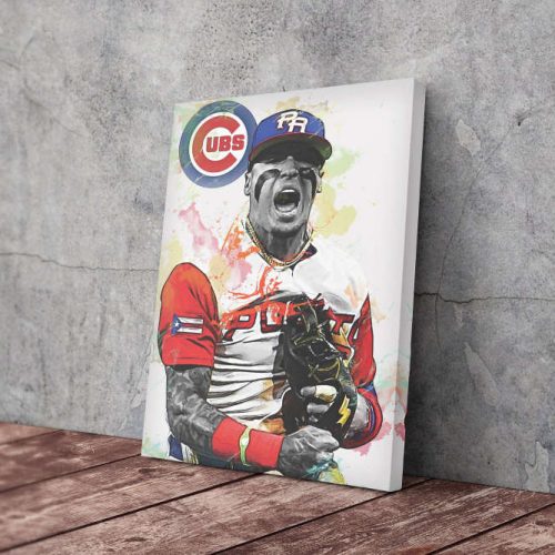 Javier Baez Art Poster Chicago Cubs MLB Canvas Unique Design Wall Art Print Hand Made Ready to Hang Custom Design