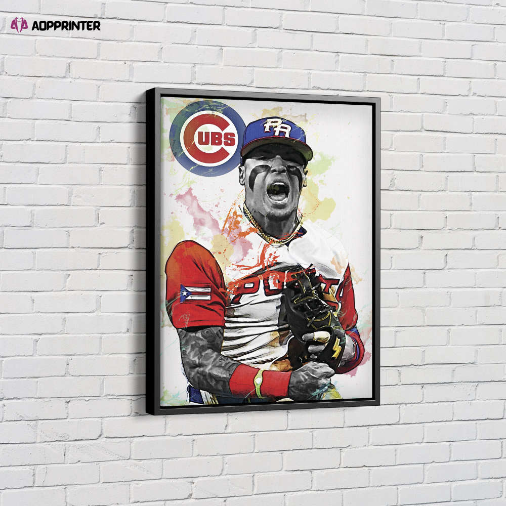 Javier Baez Art Poster Chicago Cubs MLB Canvas Unique Design Wall Art Print Hand Made Ready to Hang Custom Design