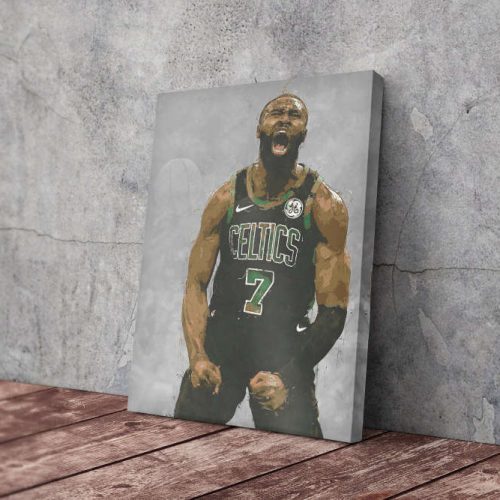 Jaylen Brown American Basketball Player Boston Celtics Canvas Unique Design Wall Art Print Hand Made Ready to Hang Custom Design