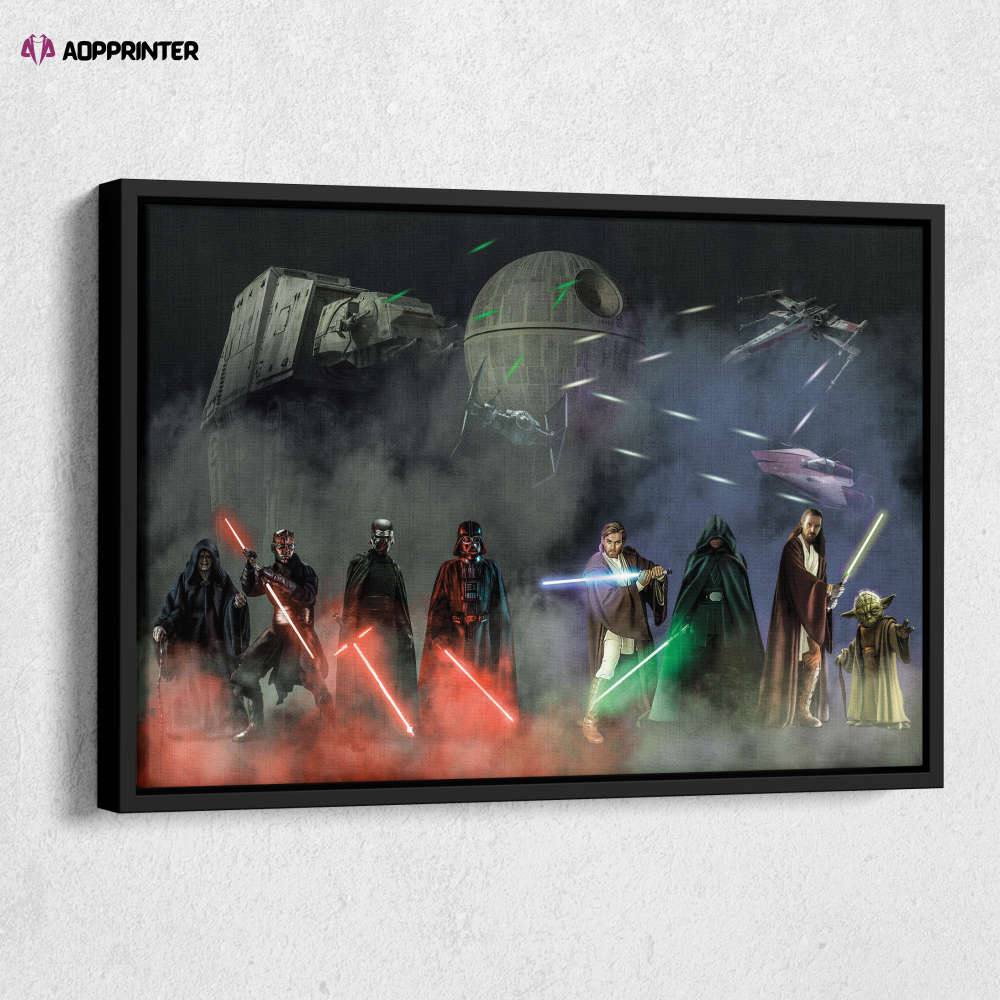 Jedi Vs. Sith Poster Star Wars Canvas Unique Design Wall Art Print Hand Made Ready to Hang Custom Design