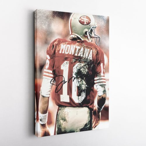 Joe Montana autographed Poster San Fransisco 49ers Football Canvas Unique Design Wall Art Print Hand Made Ready to Hang Custom Design