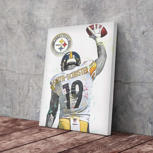 Juju Smith Schuster Art Poster Pittsburgh Steelers NFL Canvas Unique Design Wall Art Print Hand Made Ready to Hang Custom Design