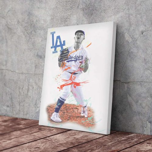 Julio Urias Art Poster Los Angeles Dodgers MLB Canvas Unique Design Wall Art Print Hand Made Ready to Hang Custom Design