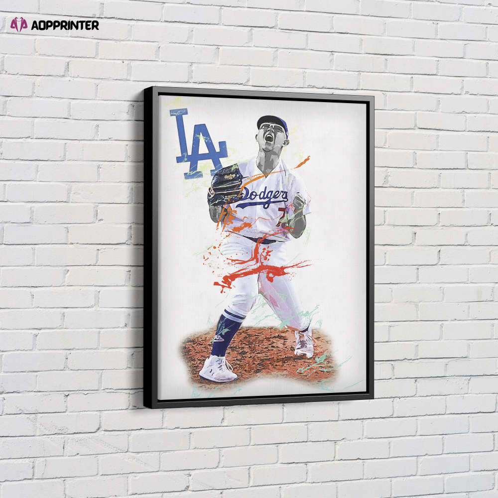 Julio Urias Art Poster Los Angeles Dodgers MLB Canvas Unique Design Wall Art Print Hand Made Ready to Hang Custom Design