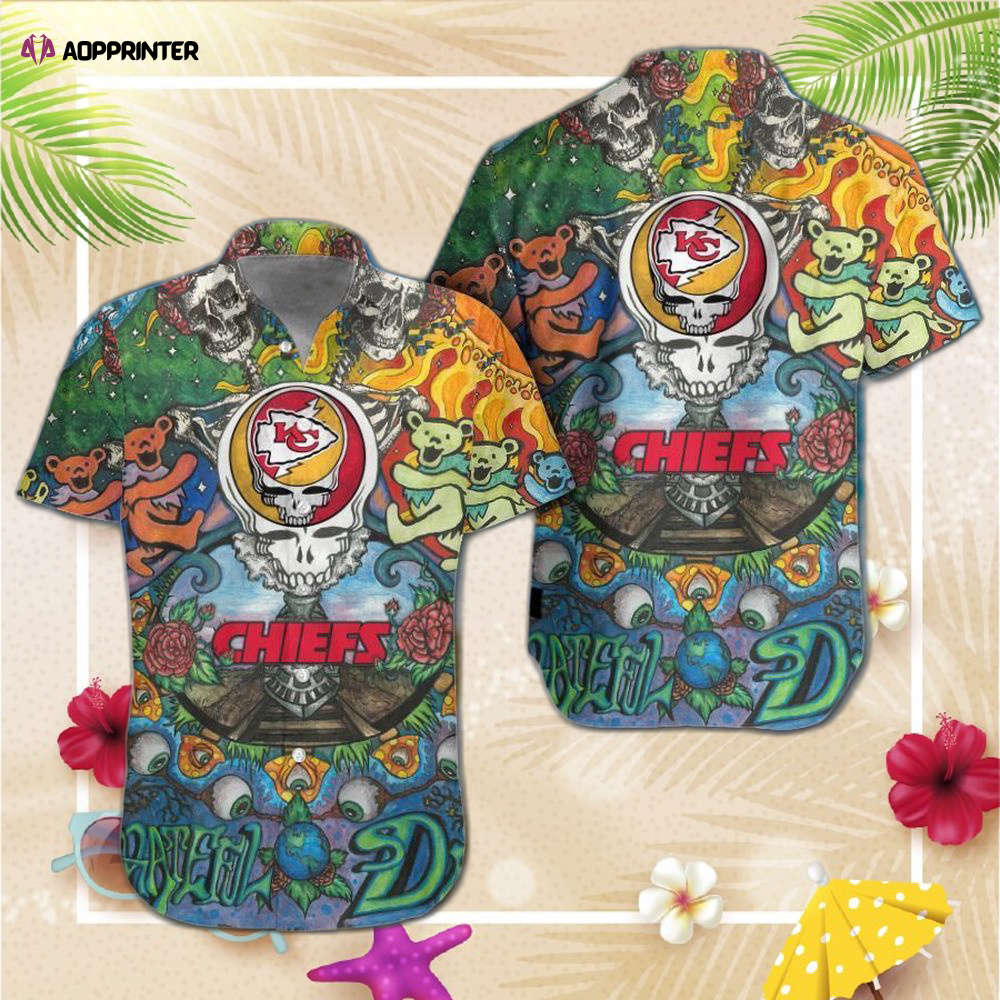 Kansas City Chiefs Grateful Dead NFL Gift For Fan Hawaiian  i