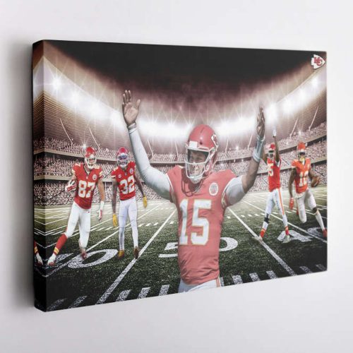 Kansas City Chiefs Poster Football Canvas Unique Design Wall Art Print Hand Made Ready to Hang Custom Design