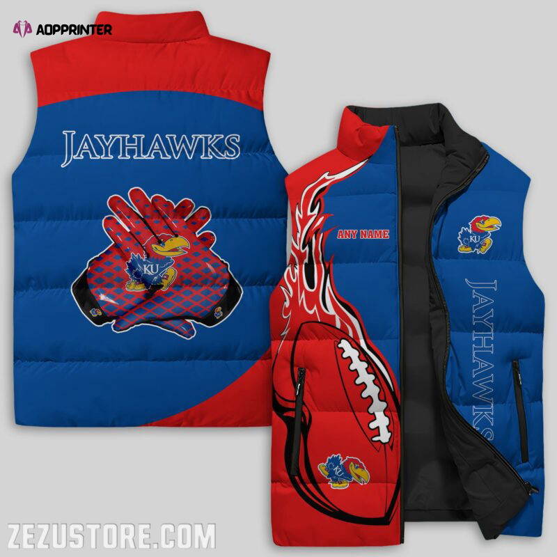 Kansas Jayhawks NCAA Sleeveless Puffer Jacket Custom For Fans Gifts