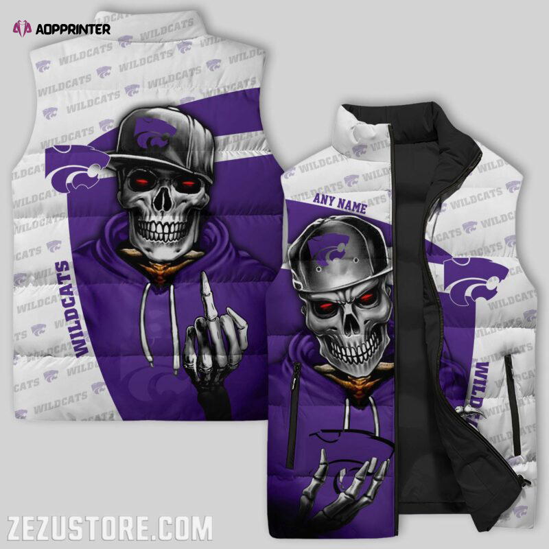 Kansas State Wildcats NCAA Sleeveless Puffer Jacket Custom For Fans Gifts