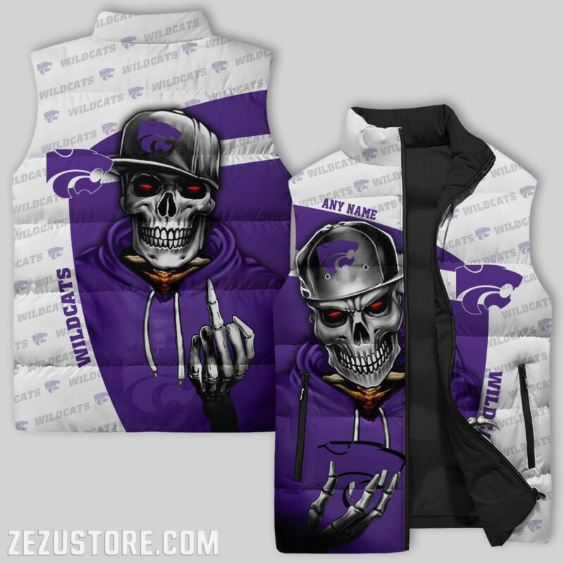 Kansas State Wildcats NCAA Sleeveless Puffer Jacket Custom For Fans Gifts