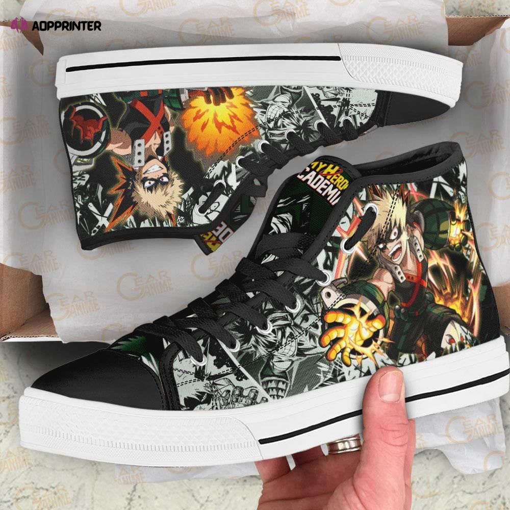 Katsuki Bakugo High Top Shoes Custom My Hero Academia Anime For Fans