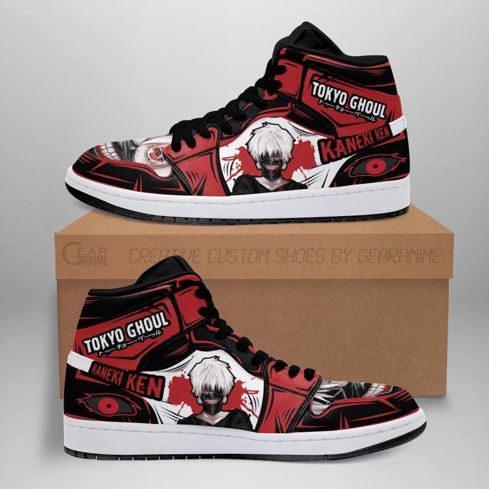 Ken Kaneki Sneakers Tokyo Ghoul Anime High Top Shoes Custom Gifts