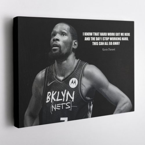 Kevin Durant Quote Poster Brooklyn Nets Canvas Unique Design Wall Art Print Hand Made Ready to Hang Custom Design
