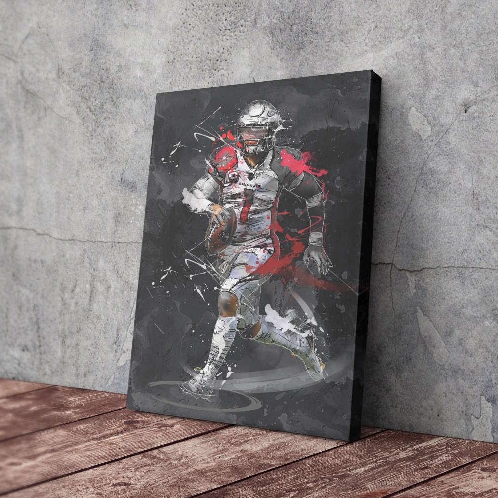 Kyler Murray Art Arizona Cardinals NFL Canvas Wall Art Home Decor Framed Poster Man Cave Gift