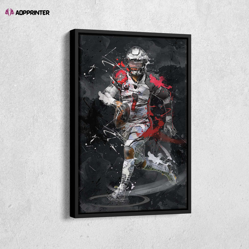 Kyler Murray Art Arizona Cardinals NFL Canvas Wall Art Home Decor Framed Poster Man Cave Gift