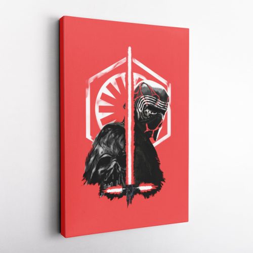 Kylo Ren Star Wars Red Background Face Canvas Unique Design Wall Art Print Hand Made Ready to Hang Custom Design