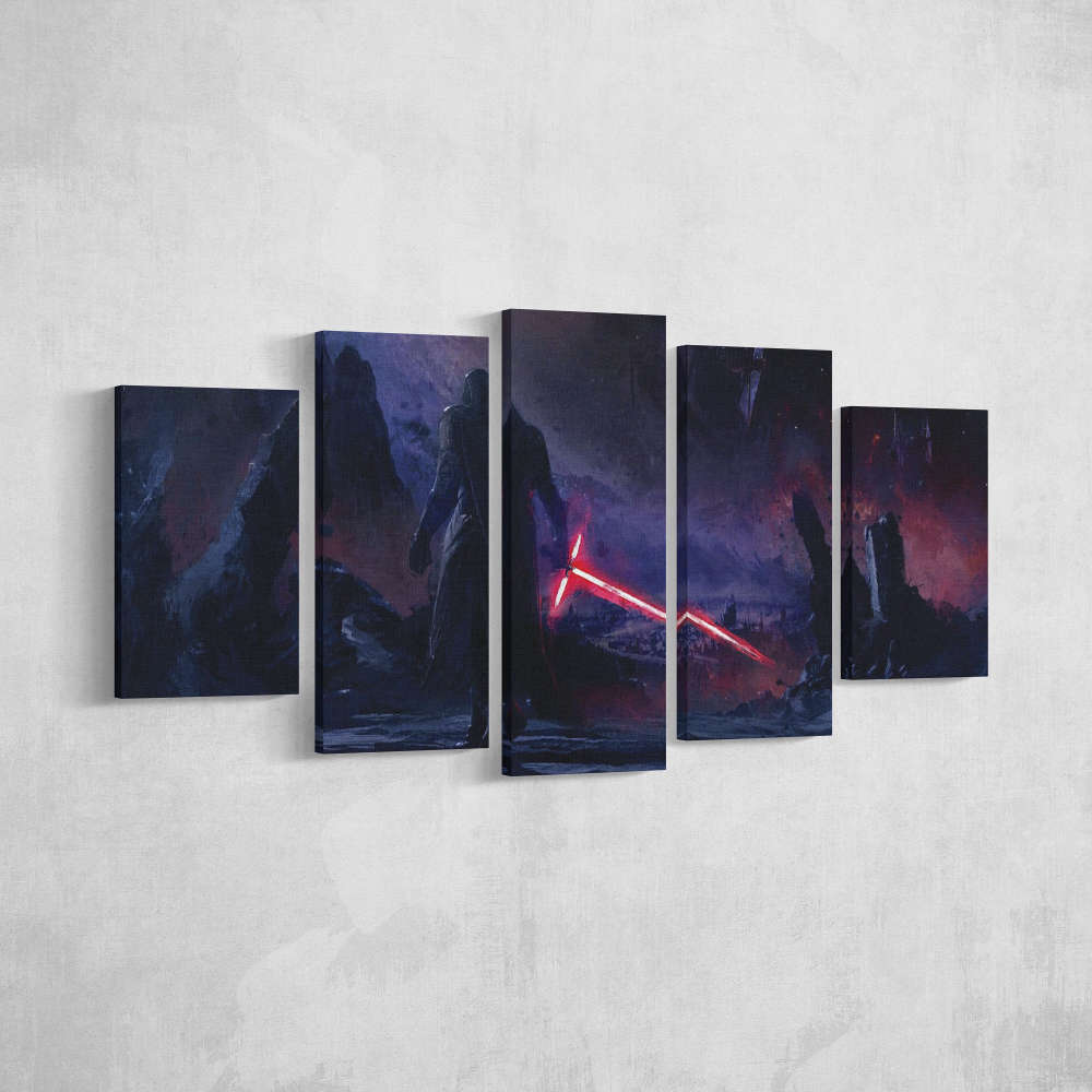 Kylo Ren Star Wars with Sword Canvas Unique Design Wall Art Print Hand Made Ready to Hang Custom Design