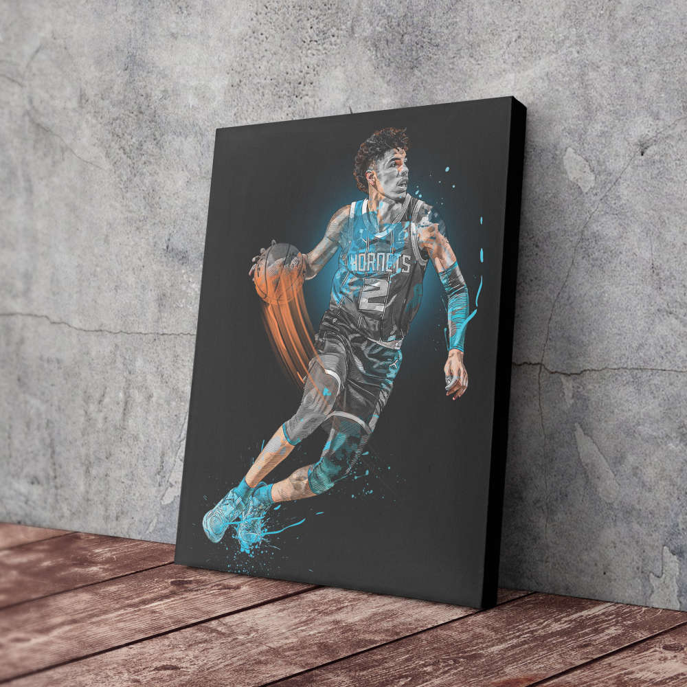 LaMelo Ball Art Charlotte Hornets NBA Wall Art Home Decor Hand Made Poster Canvas Print