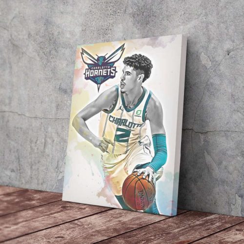 LaMelo Ball Art Poster Charlotte Hornets Canvas Unique Design Wall Art Print Hand Made Ready to Hang Custom Design