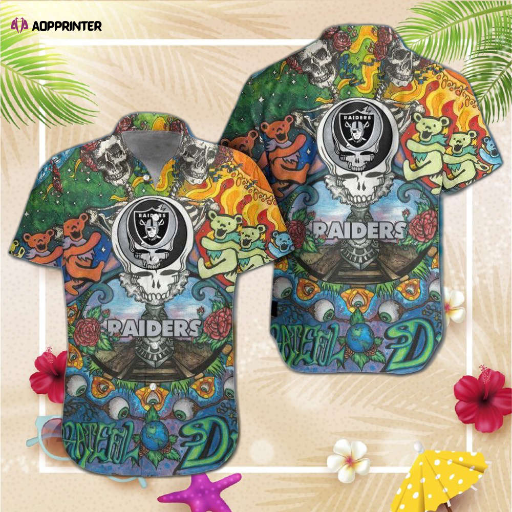 Las Vegas Raiders Grateful Dead NFL Gift For Fan Hawaiian