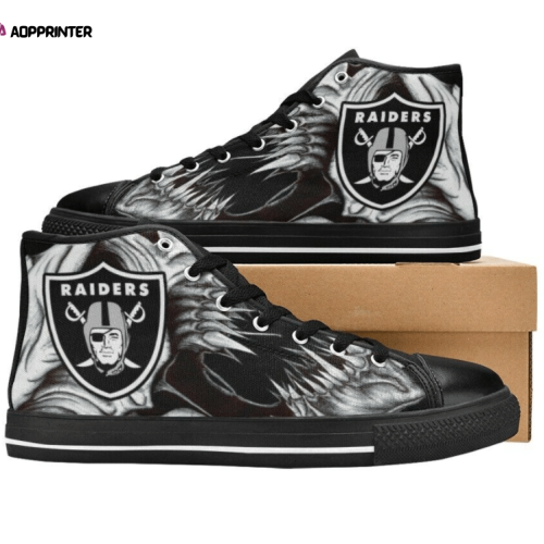 Las Vegas Raiders NFL Custom Canvas High Top Shoes