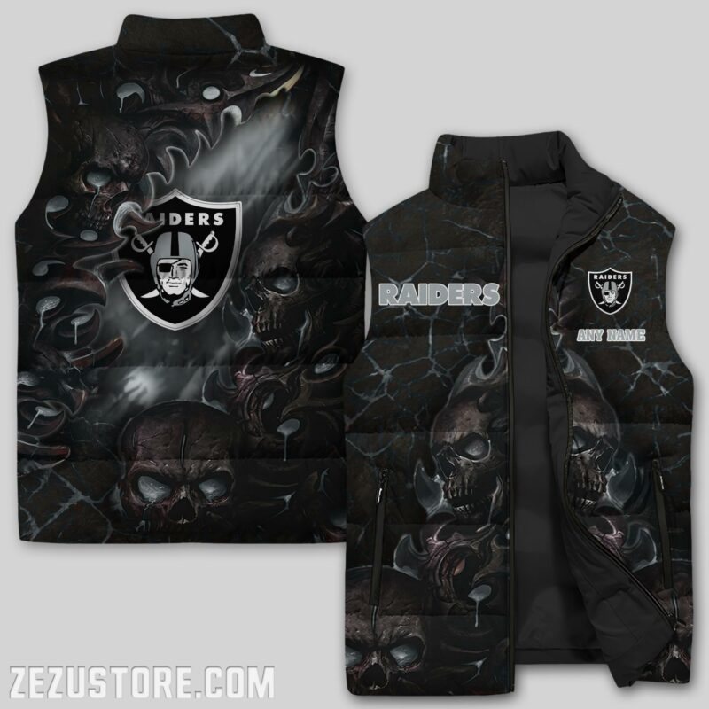 Las Vegas Raiders NFL Sleeveless Puffer Jacket Custom For Fans Gifts