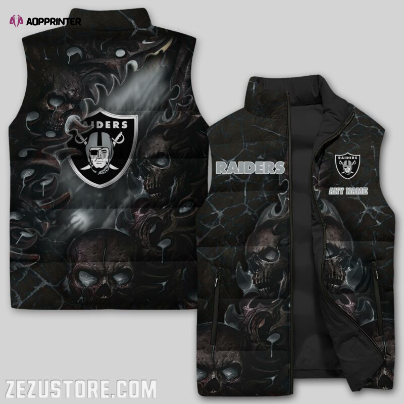 Las Vegas Raiders NFL Sleeveless Puffer Jacket Custom For Fans Gifts