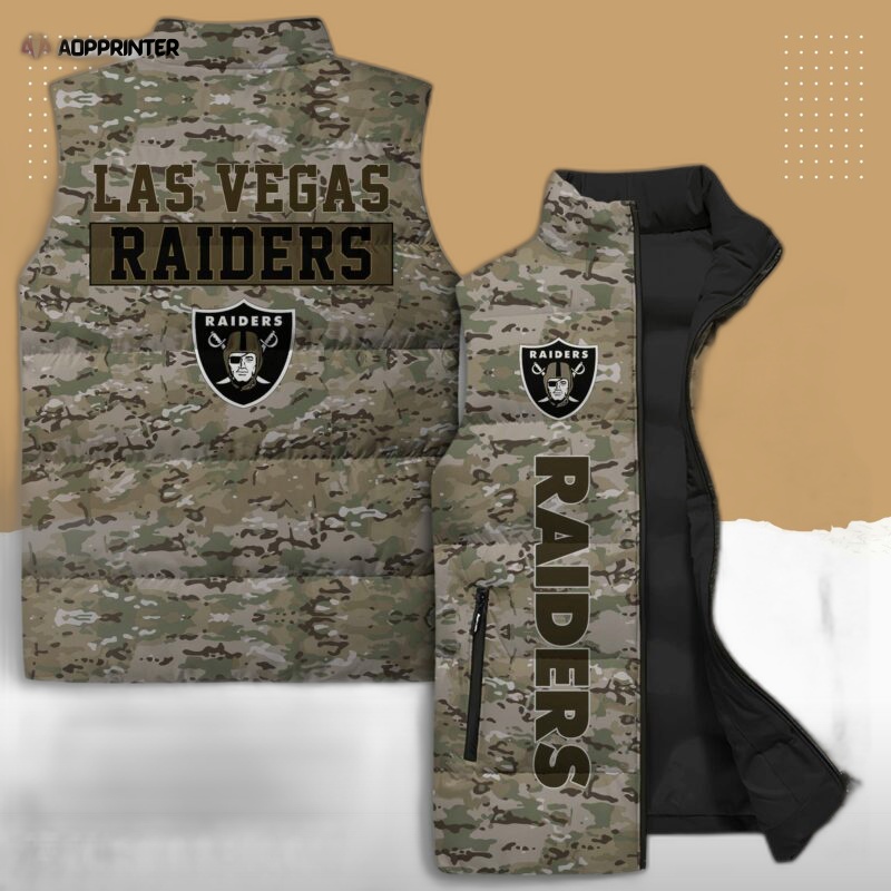 Las Vegas Raiders NFL Sleeveless Puffer Jacket Custom For Fans Gifts