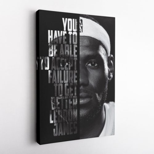 LeBron James Basketball Face Quote  Canvas Unique Design Wall Art Print Hand Made Ready to Hang Custom Design