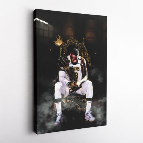 Lebron James King MVP Poster Los Angeles Lakers Canvas Unique Design Wall Art Print Hand Made Ready to Hang Custom Design