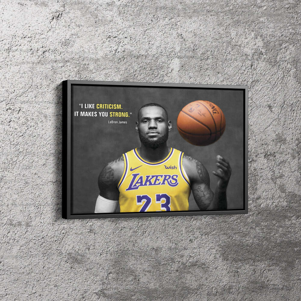 Lebron James Quote Poster Los Angeles Lakers Canvas Unique Design Wall Art Print Hand Made Ready to Hang Custom Design