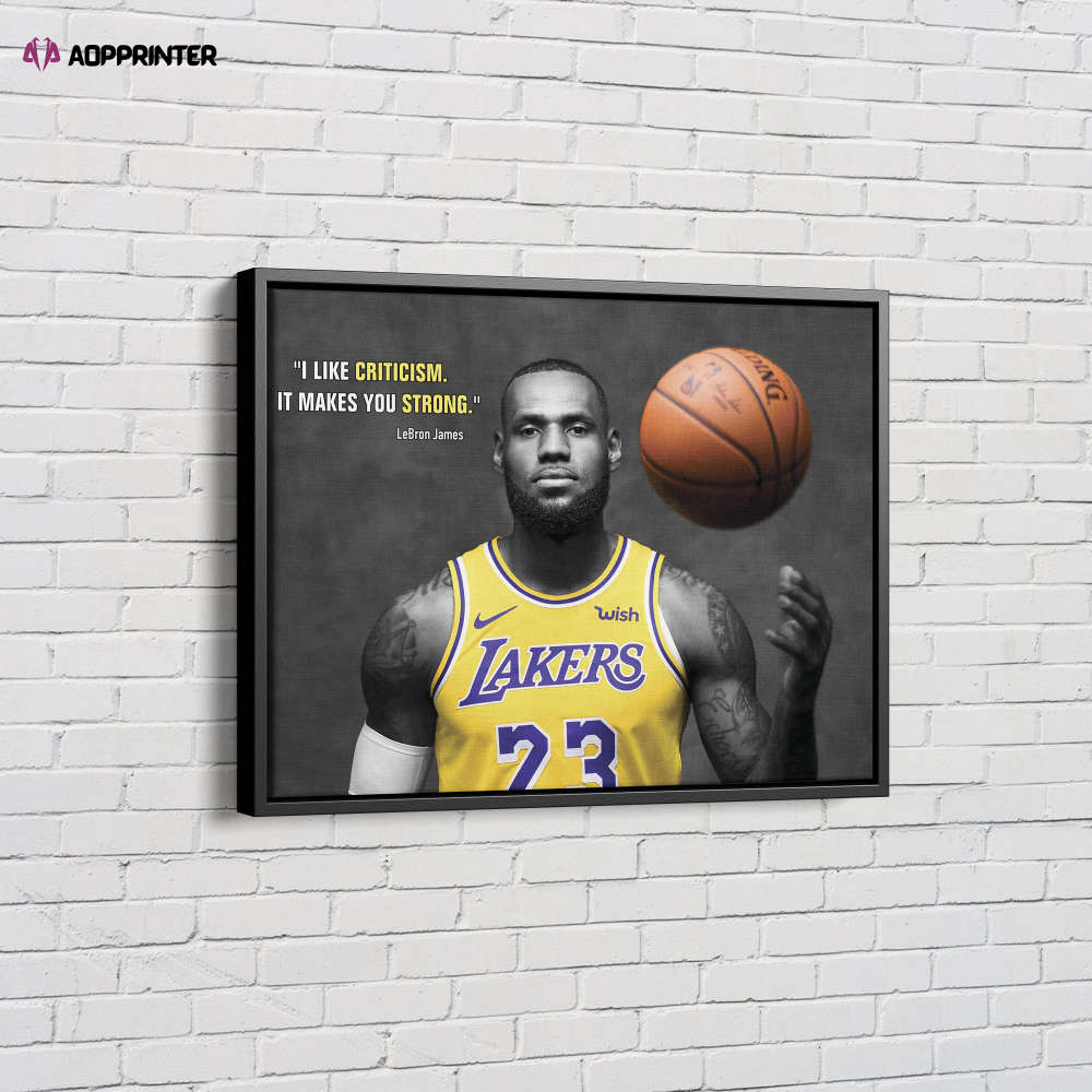 Lebron James Quote Poster Los Angeles Lakers Canvas Unique Design Wall Art Print Hand Made Ready to Hang Custom Design