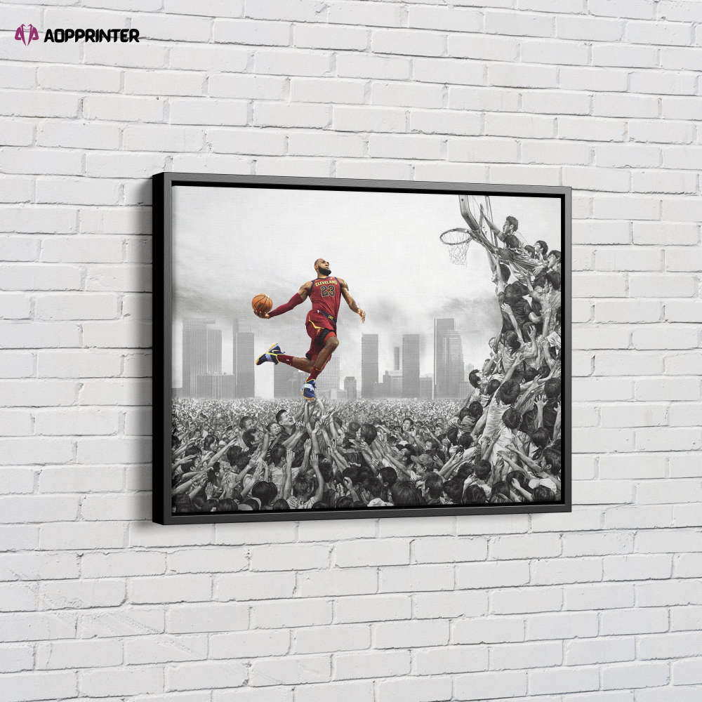 Lebron James Supremacy Poster Cleveland Cavaliers Basketball Canvas Unique Design Wall Art Print Hand Made Ready to Hang Custom Design