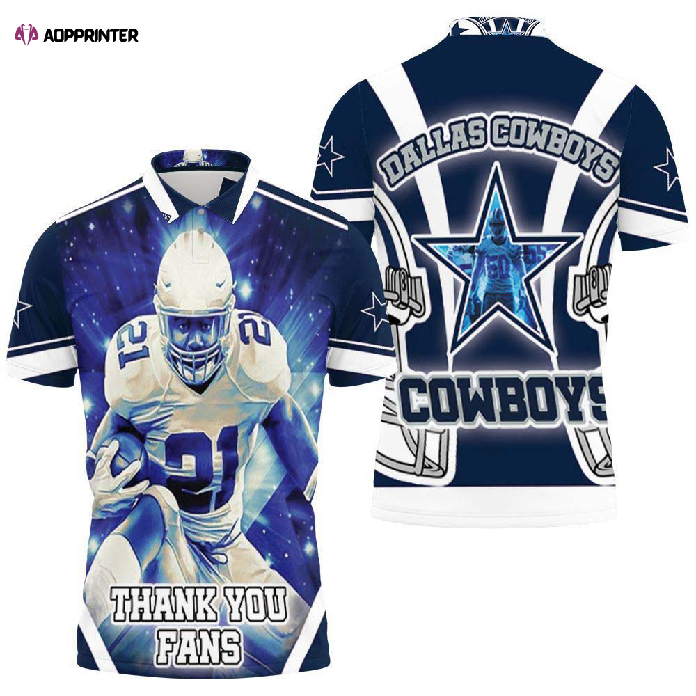 Limited Dallas Cowboys Emmitt Smith 3D Polo Shirt, Thank You Fans