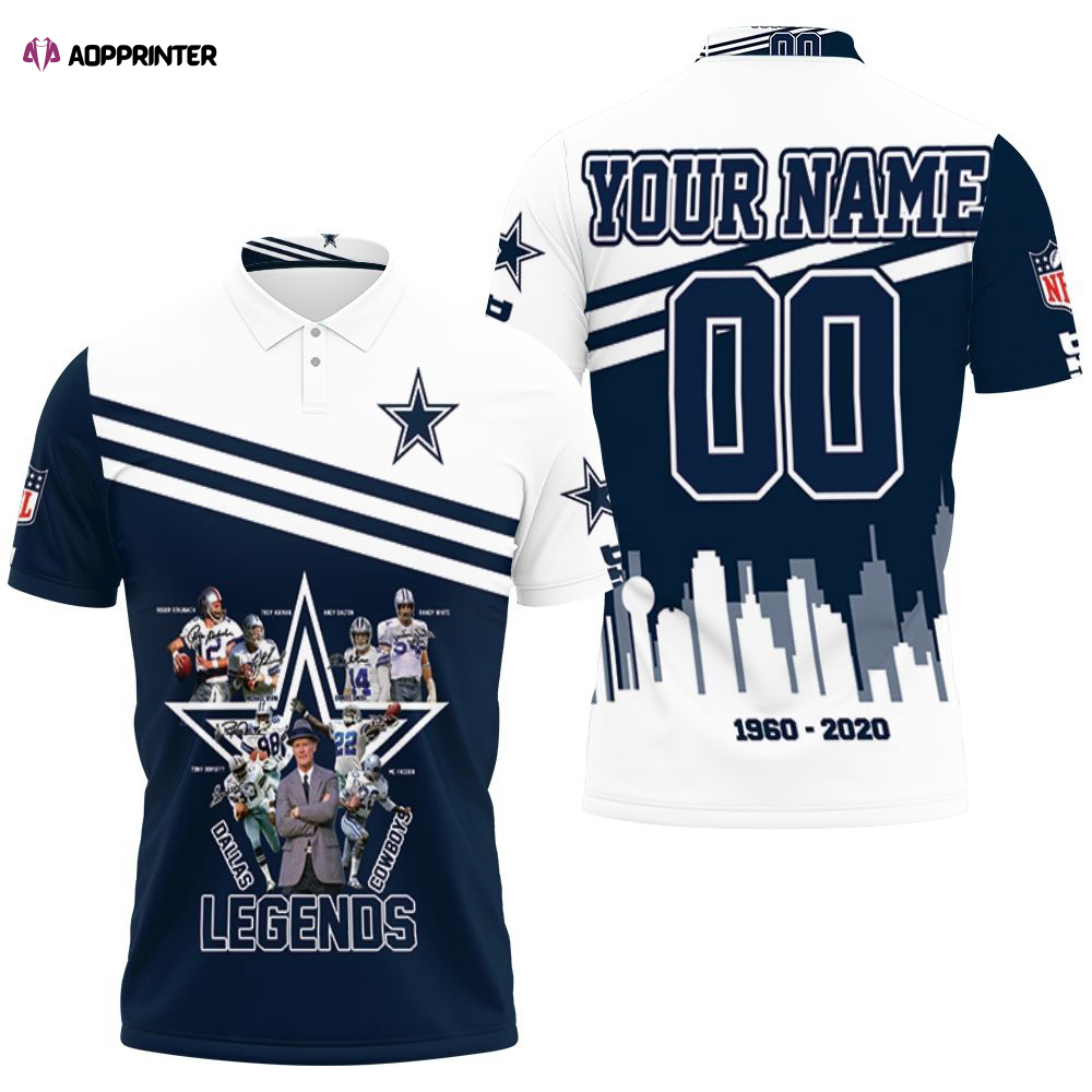 Limited Signature 60th Anniversary Cowboys Legends, Personalized Dallas Cowboys 3d Polo shirt