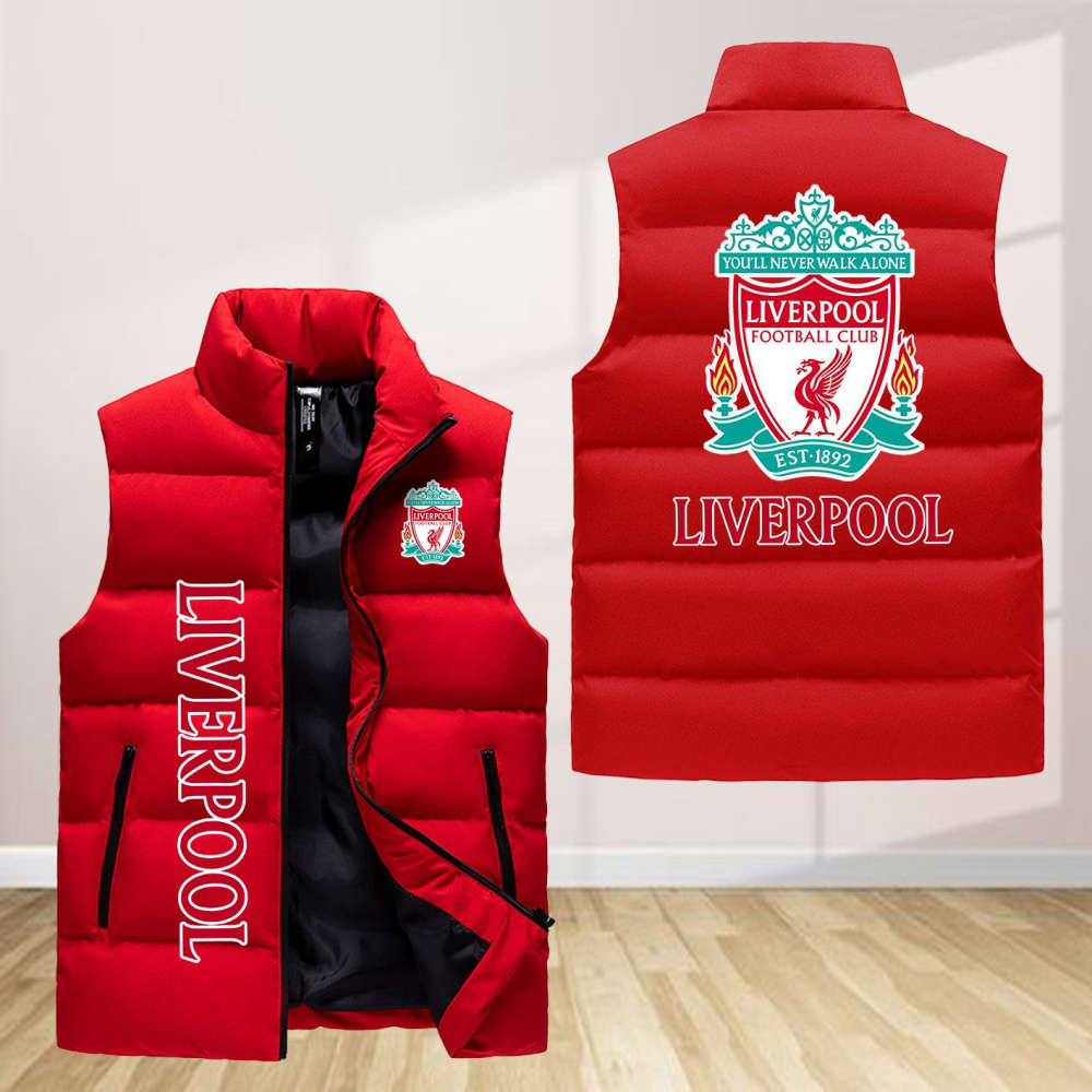 Liverpool F.C Sleeveless Puffer Jacket Custom For Fans Gifts