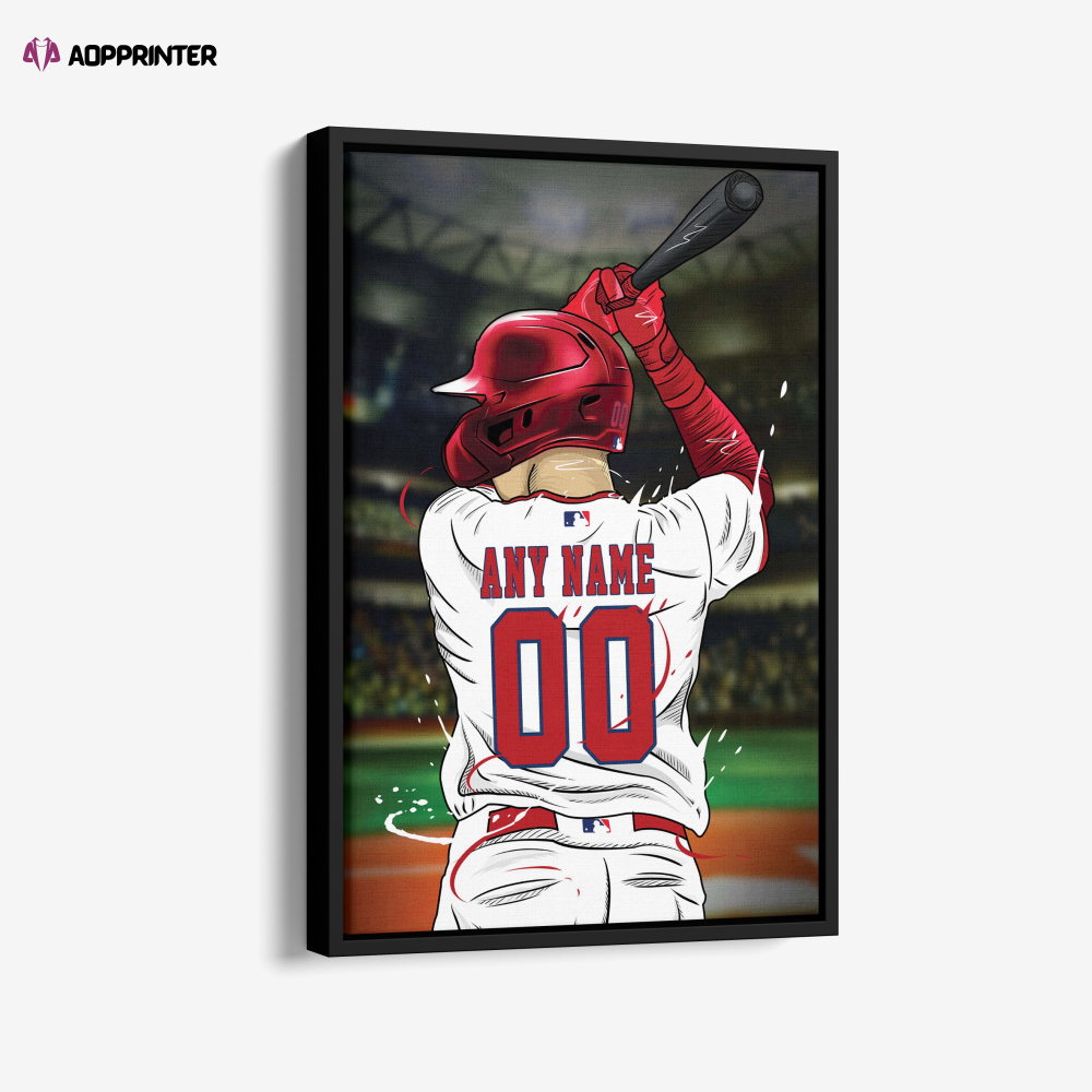 Los Angeles Angels Jersey MLB Personalized Jersey Custom Name and Number Canvas Wall Art  Print Home Decor Framed Poster Man Cave Gift