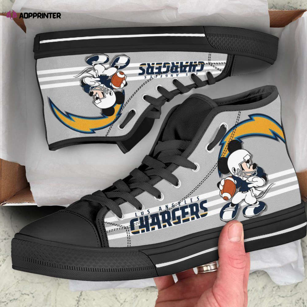 Los Angeles Chargers High Top Shoes Custom Mickey For Fans