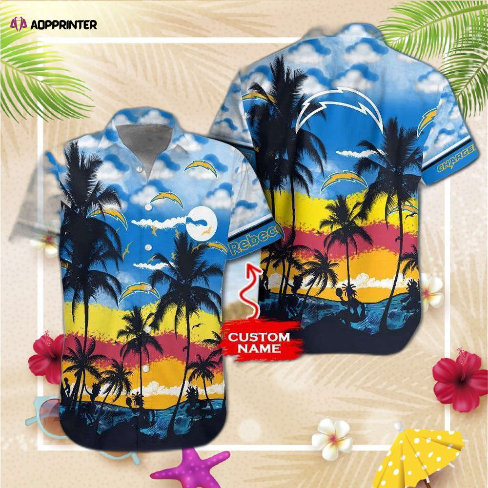 Los Angeles Chargers NFL Gift For Fan Personalized Hawaiian