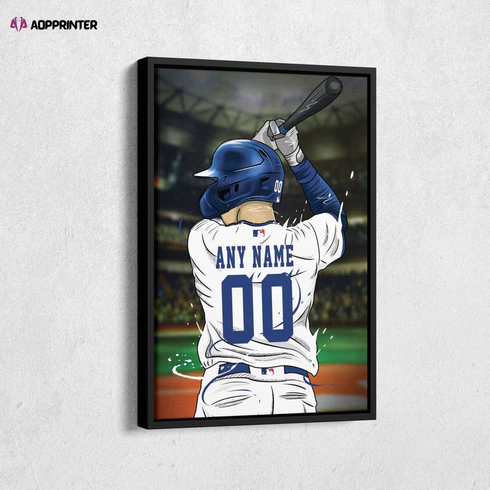 Los Angeles Dodgers Jersey MLB Personalized Jersey Custom Name and Number Canvas Wall Art Print Home Decor Framed Poster Man Cave Gift