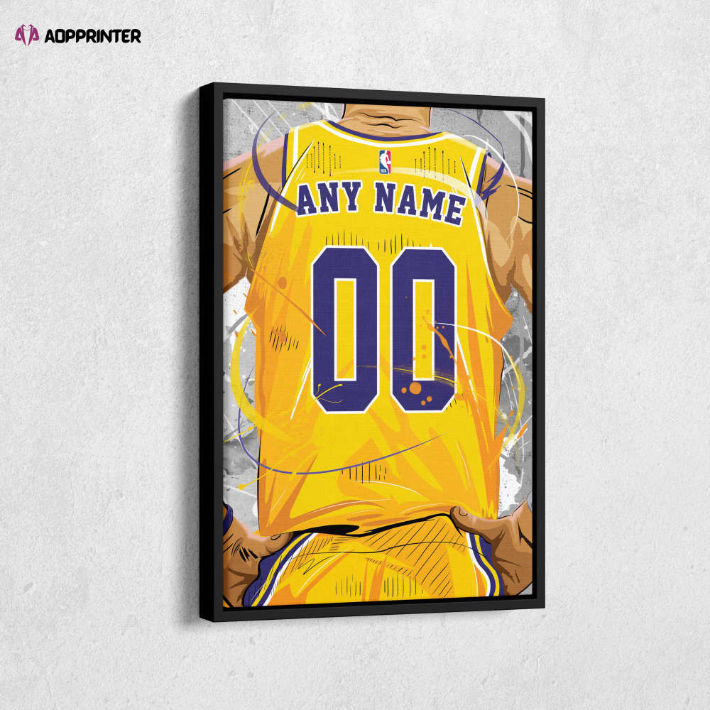 Indiana Pacers Jersey NBA Personalized Jersey Custom Name and Number Canvas Wall Art  Print Home Decor Framed Poster Man Cave Gift