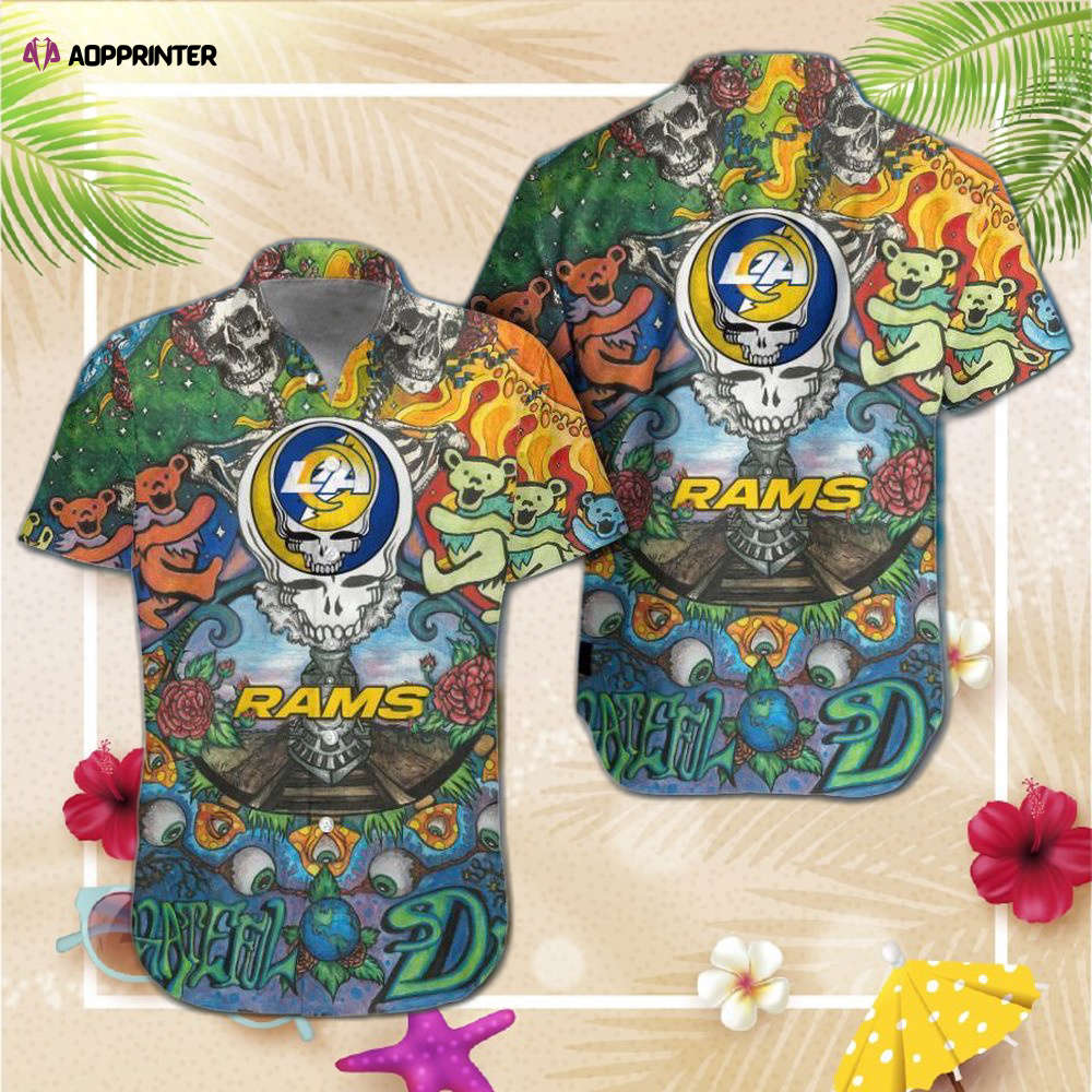 Los Angeles Rams Grateful Dead NFL Gift For Fan Hawaiian Graphic Print