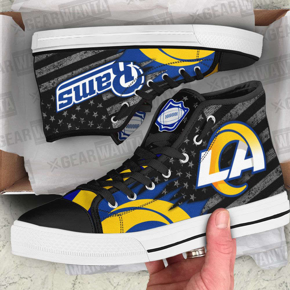 Los Angeles Rams High Top Canvas Shoes Custom For Fans