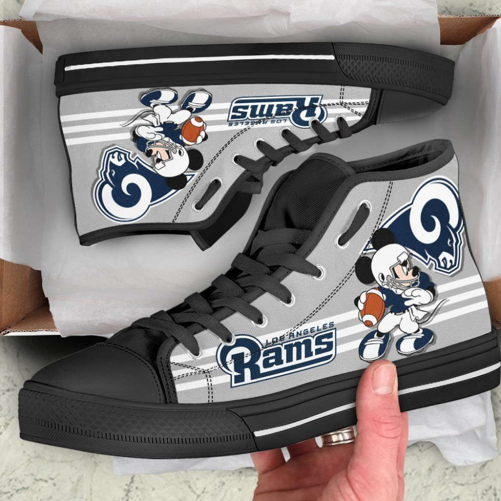 Los Angeles Rams High Top Shoes Custom Mickey For Fans